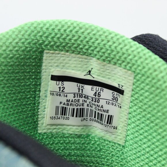 NIKE AIR JORDAN MEN'S DUB ZERO TEAL (31046 330) BASKETBALL SNEAKERS SHOES SZ 12 - Picture 5 of 6